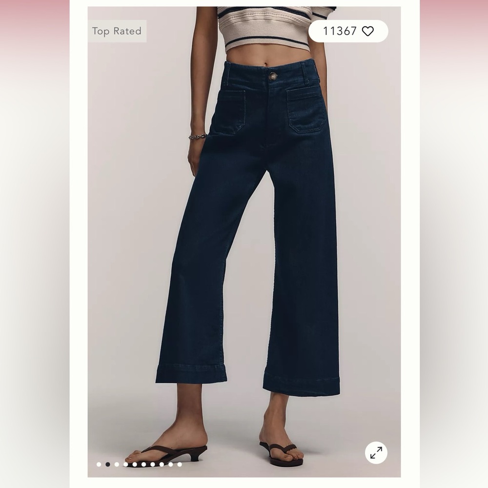 Maeve The Colette Cropped High-Rise Wide-Leg Jean
